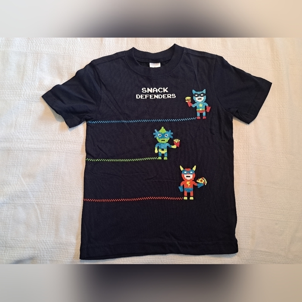 Gymboree Outlet boys size 4 short sleeve navy snack shirt NWOT mark on tag